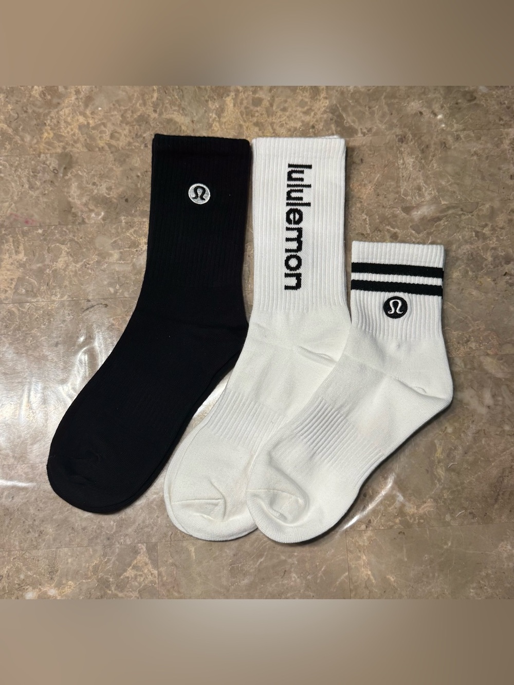 New Women’s Lululemon Athletica Socks 
3 pairs Size Medium Daily Essential Socks